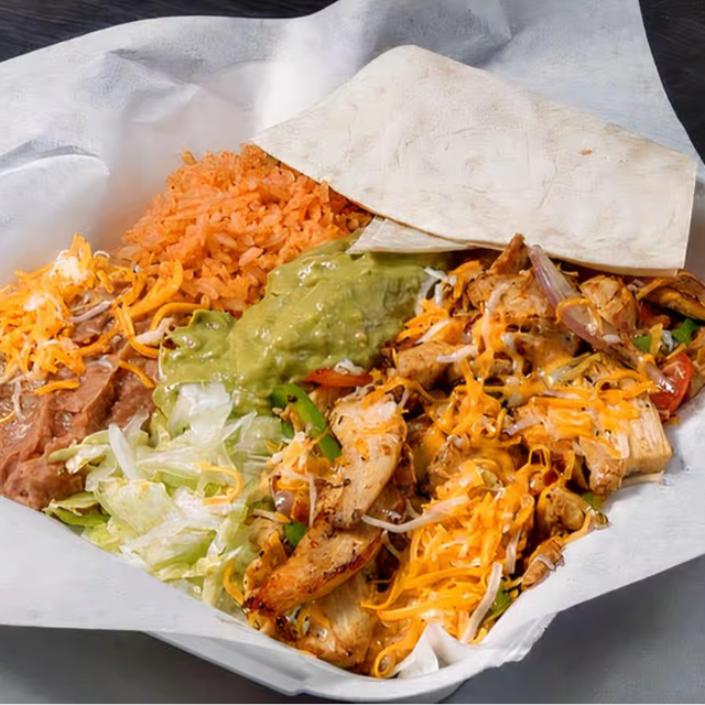 Chicken Fajitas Burrito.